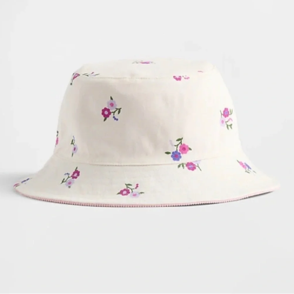 GAP Cream Bucket Hat with Pink Floral Print